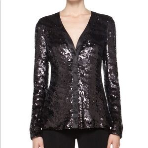 Rachel Zoe Bailey Sequin Cardigan in Black